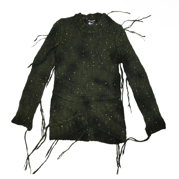 Junya Watanabe Comme Des Garcons 2007 Camo Mohair Distressed Sequin Sweater - Picture 3 of 13
